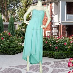 David’s Bridal Bridesmaid Strapless Evening Formal Wedding Chiffon Dress NWT